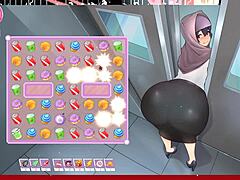 हेंटाई गेम जिसमें एक सुडौल शरीर और बड़े स्तन के साथ एक सुंदर त्सुंदेर है।