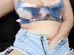 Amateur chubby mommy gets naughty on camera for sugar daddy