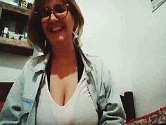 Mature beauties indulge in a video call
