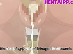 Hentai-animatie met een MILF met grote borsten en haar jongere klasgenoot