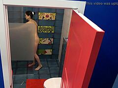 יופי בוגר מתגלה במקלחת על ידי מצלמה נסתרת