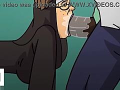 Zrela nuna se prepusti umazanemu govorjenju in uživa v črnem tiču v anime hentai videu