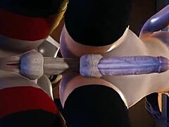 Невероятный футанари тройничок с Вайолет и Элен Парр - 3D порно