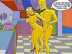 Marge, suri rumah matang, menikmati seks anal di gim dan di rumah ketika suaminya bekerja dalam video Hentai parodi ini