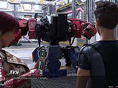 Ένας διαστημικός έφηβος συναντά ένα μισό ανθρώπινο, μισό-ρομποτικό κορίτσι σε βίντεο hentai