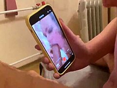 Real cheating wife with big dick gets face fucked on the phone while her cuckold husband films it