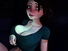 HD-sexvideo med het brunett milf som får anal i tecknad stil