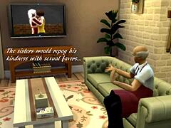 Sims 4'te büyükannelerin ayak işi ve oral seks