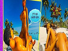Анимационно порно с мащеха и син на нудистки плаж
