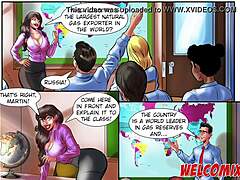 Orálny sex a jebanie v školskej fantázii - animované porno video