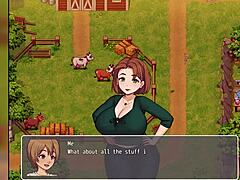 स्टेपमम के बड़े प्राकृतिक स्तन एनिमेटेड वीडियो गेम में।