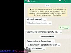 MILF latina se masturbe en webcam Whatsapp avec sa belle-sœur